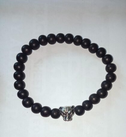Karungali Bracelet with lion charm 8 mm