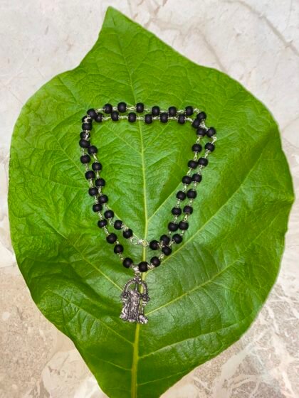 Karungali German Silver Murgan Pendant Mala